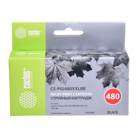 Картридж струйный Cactus CS-PGI480XXLBK черный (24.4мл) для Cano...
