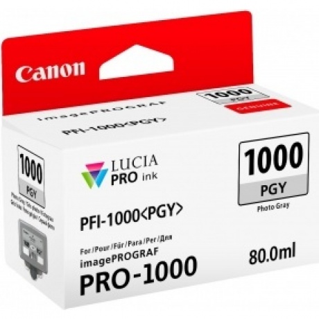 Картридж струйный Canon PFI-1000PGY (0553C001) серый - фото 2