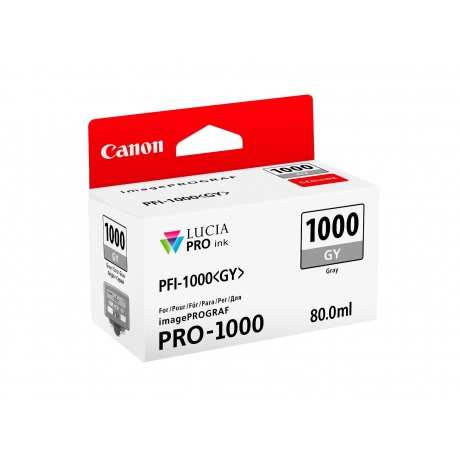 Картридж струйный Canon PFI-1000GY (0552C001) серый - фото 2