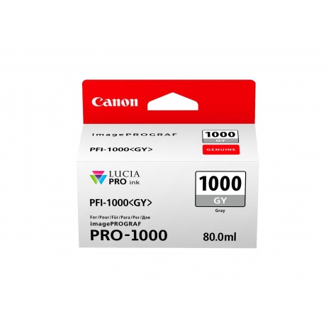 Картридж струйный Canon PFI-1000GY (0552C001) серый - фото 3