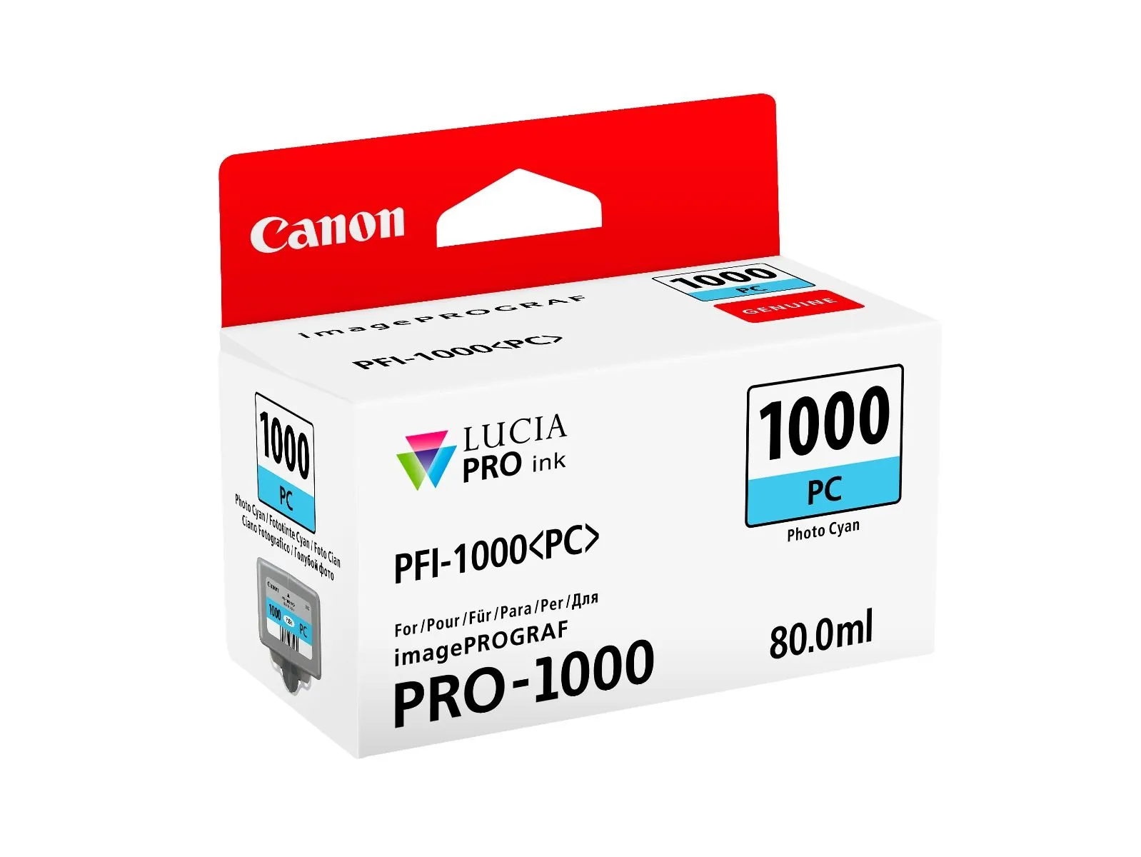 Картридж струйный Canon PFI-1000PC (0550C001) голубой - фото 2