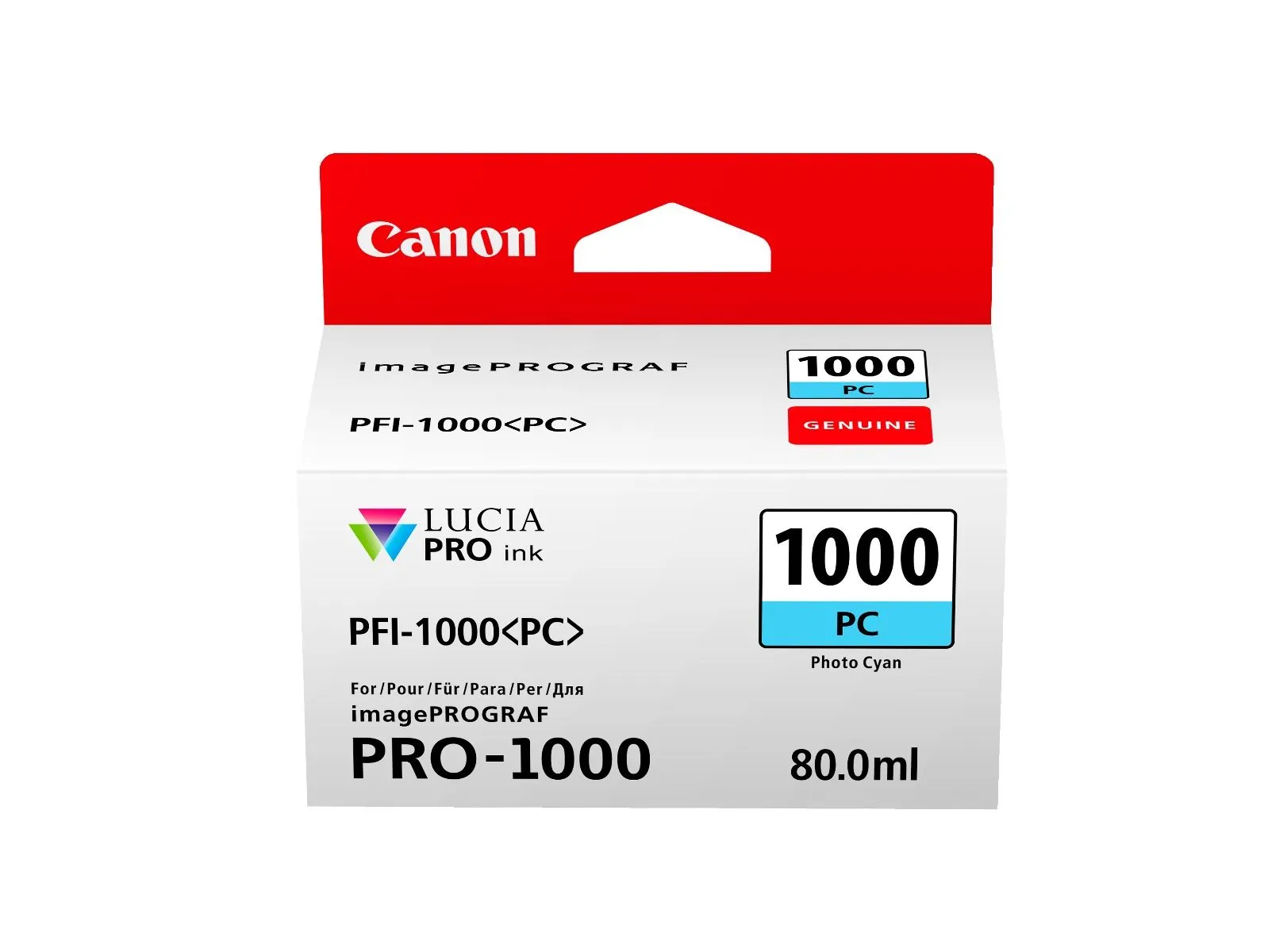 Картридж струйный Canon PFI-1000PC (0550C001) голубой - фото 3