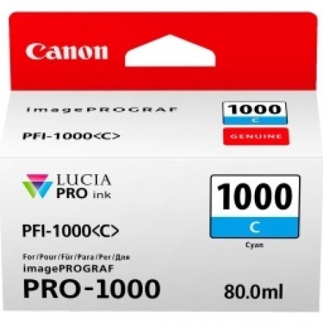 Картридж струйный Canon PFI-1000C (0547C001) голубой - фото 3