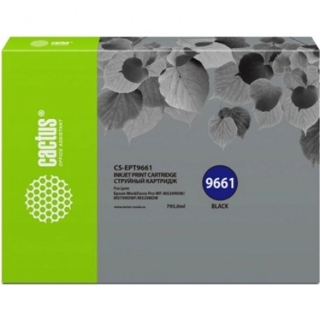 Картридж струйный Cactus CS-EPT9661 черный (795мл) для Epson Wor...