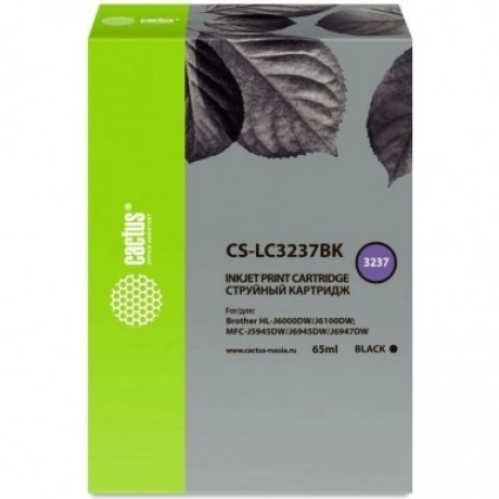 Картридж струйный Cactus CS-LC3237BK черный (65мл) для Brother H...