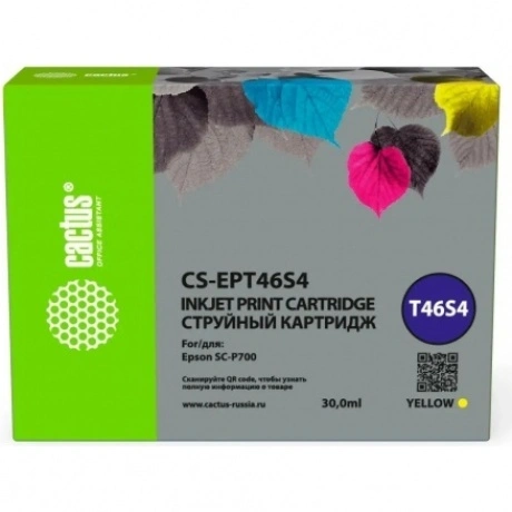 Картридж струйный Cactus CS-EPT46S4 T46S4 желт.пигм. (30мл) для ...