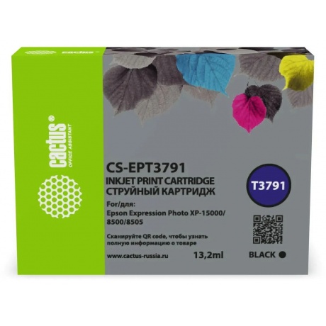 Картридж струйный Cactus CS-EPT3791 378XL черный (13.2мл) для Ep...