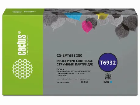 Картридж струйный Cactus CS-EPT693200 T6932 голубой (350мл) для ...