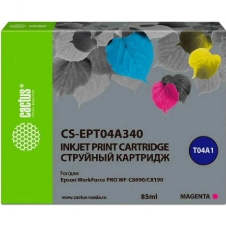 Картридж струйный Cactus CS-EPT04A340 T04A3 пурпурный (85мл) для...