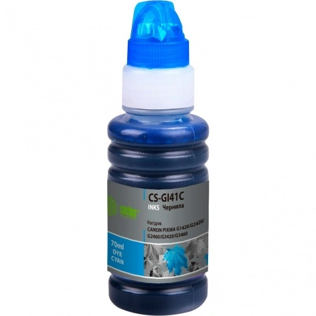 Чернила Cactus CS-GI41C GI-41 C голубой 70мл для Canon PIXMA G14...