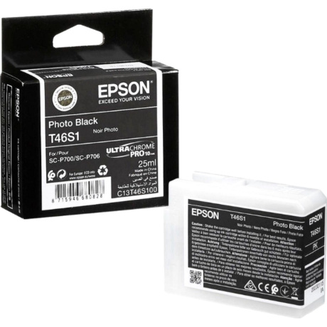 Картридж Singlepack PhotoBlack T46S1 UltraChromePro10 ink 25ml (C13T46S100) - фото 1