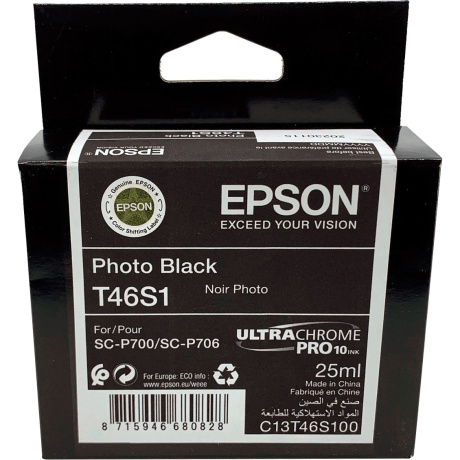 Картридж Singlepack PhotoBlack T46S1 UltraChromePro10 ink 25ml (C13T46S100) - фото 2