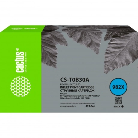 Картридж струйный Cactus CS-T0B30A 982X черный (423мл) для HP Pa...