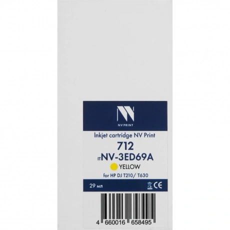 Струйный картридж NV Print 712 (NV-3ED69A) Yellow для HP DJ T210...