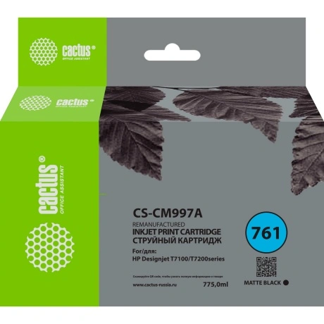 Картридж струйный Cactus CS-CM997A №761 черный матовый (775мл) д...