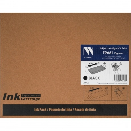 Струйный картридж NV Print T9661 Black для Epson WorkForce Pro W...