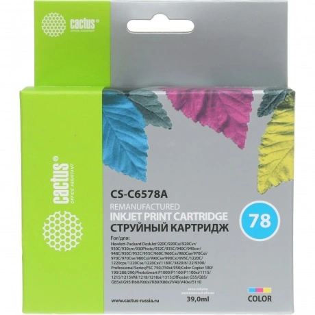 Картридж струйный Cactus CS-C6578A №78 многоцветный (39мл) для H...