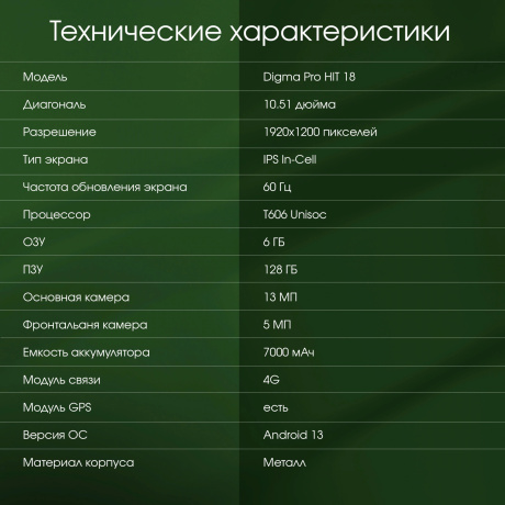 Планшет Digma Pro HIT 18 T606 8/128Gb Purple - фото 25