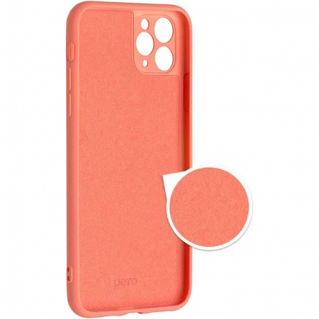 Чехол клип-кейс PERO LIQUID SILICONE для Apple iPhone 12/12 Pro коралловый - фото 2