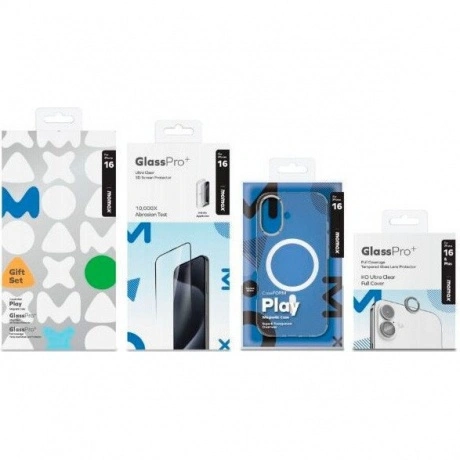 Чехол для смартфона Momax MXAP24STGS для iPhone 16 + Стекло + За...