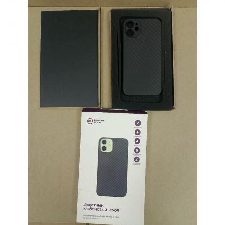 Чехол защитный Red Line для iPhone 12 mini (5.4"), карбон, матовый, серый УТ000021875 хорошее состояние  - фото 2