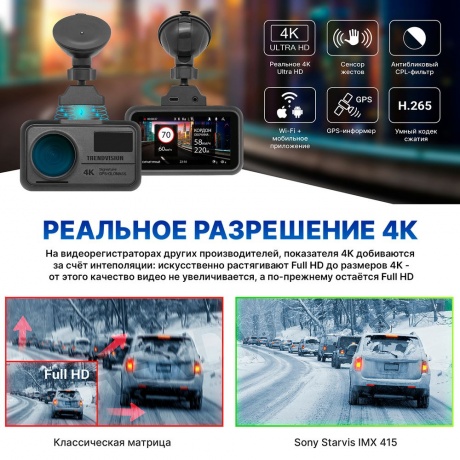Видеорегистратор TrendVision TDR-725 Real 4K - фото 2