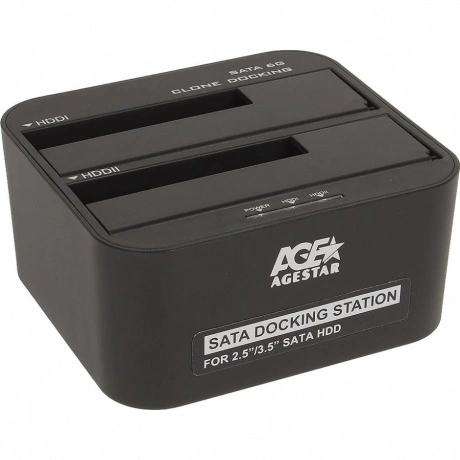Док-станция для HDD/SSD AgeStar 2x2.5" 3.5" SATA черный (3UBT6-6...
