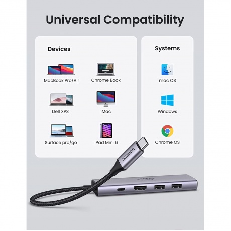 Док-станция Ugreen CM511 Space Gray (45521) - фото 3