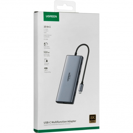 Док-станция Ugreen CM639 Space Gray (15534) - фото 11