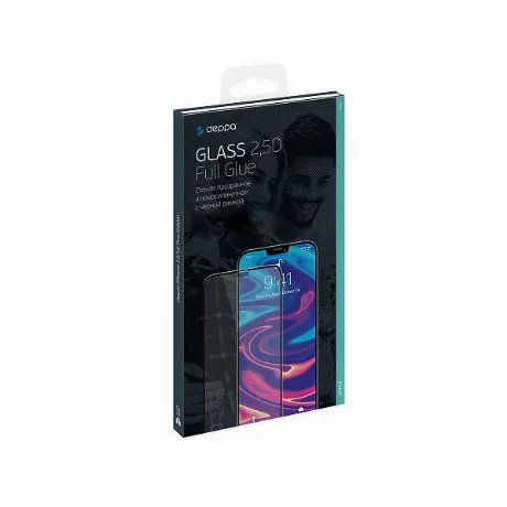 Защитное стекло Deppa 2,5D для Honor X8, Full Glue, 0.3 мм, черн...