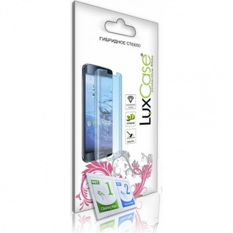 Стекло гибридное 3D LuxCase для Xiaomi 12 Pro, Черная рамка, Про...