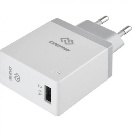 Сетевое зарядное устройство Digma DGWC-1U-2.1A-WG 2.1A белый