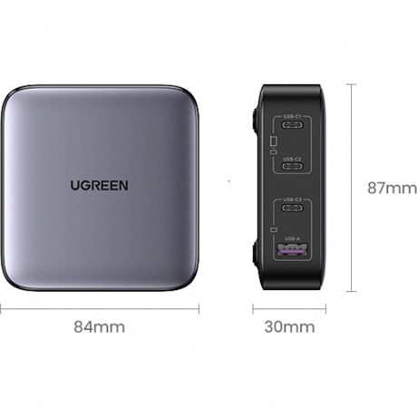 Зарядное устройство UGREEN CD328 (90928) Space Gray - фото 4