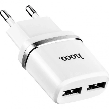Сетевое зарядное устройство Hoco C12, 2USB, 2.4А, белый (47759)