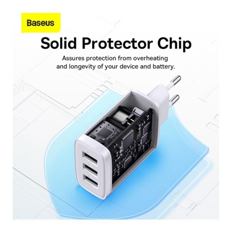 Сетевое зарядное устройство Baseus Compact 17W CCCP17UC White (CCXJ020102) - фото 12