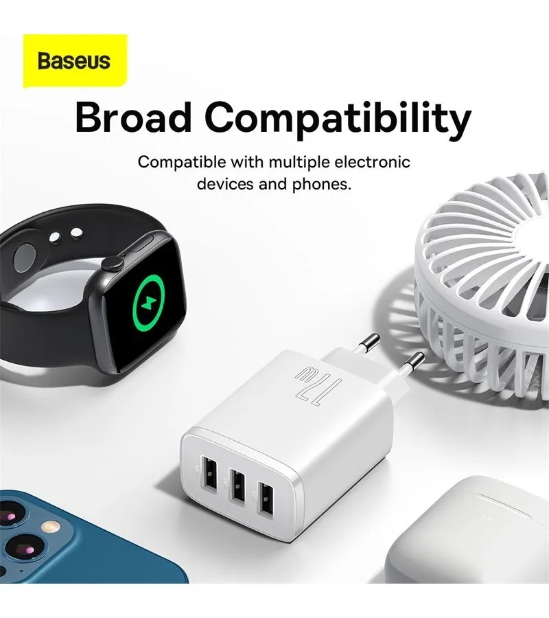 Сетевое зарядное устройство Baseus Compact 17W CCCP17UC White (CCXJ020102) - фото 13