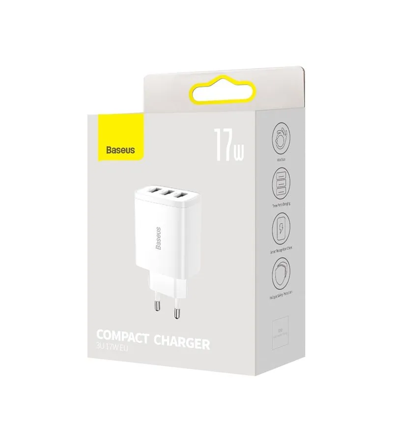 Сетевое зарядное устройство Baseus Compact 17W CCCP17UC White (CCXJ020102) - фото 15