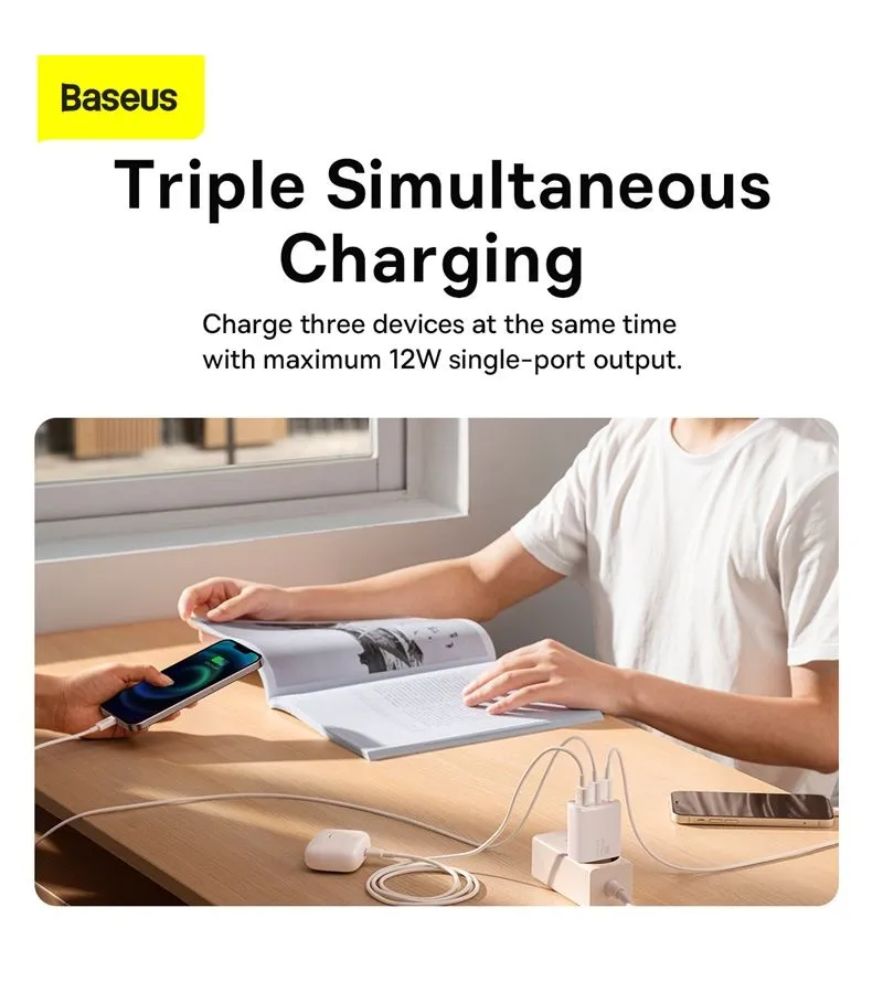 Сетевое зарядное устройство Baseus Compact 17W CCCP17UC White (CCXJ020102) - фото 10