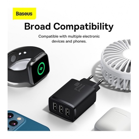 Сетевое зарядное устройство Baseus Compact 17W EU Black (CCXJ020101) - фото 13