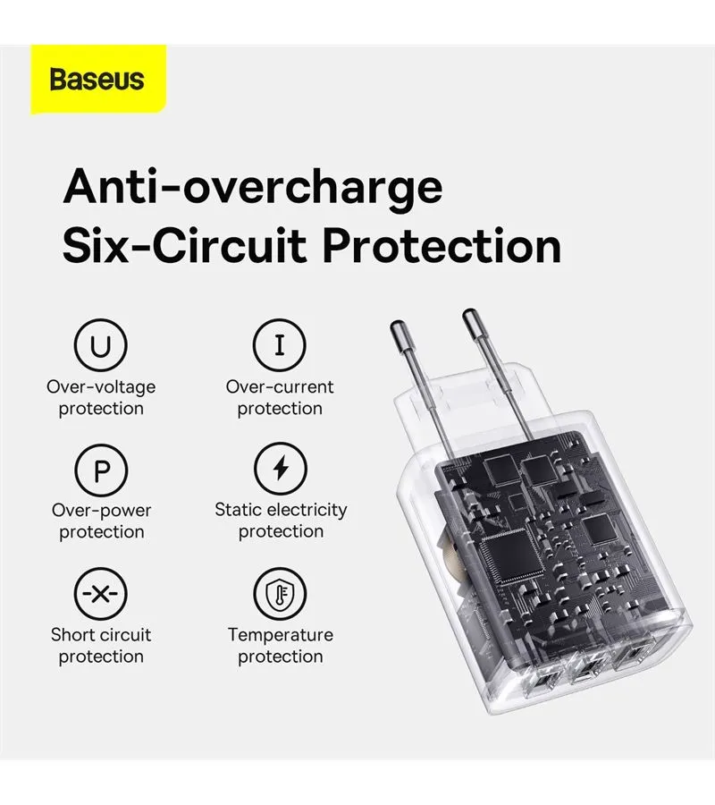 Сетевое зарядное устройство Baseus Compact 17W EU Black (CCXJ020101) - фото 14