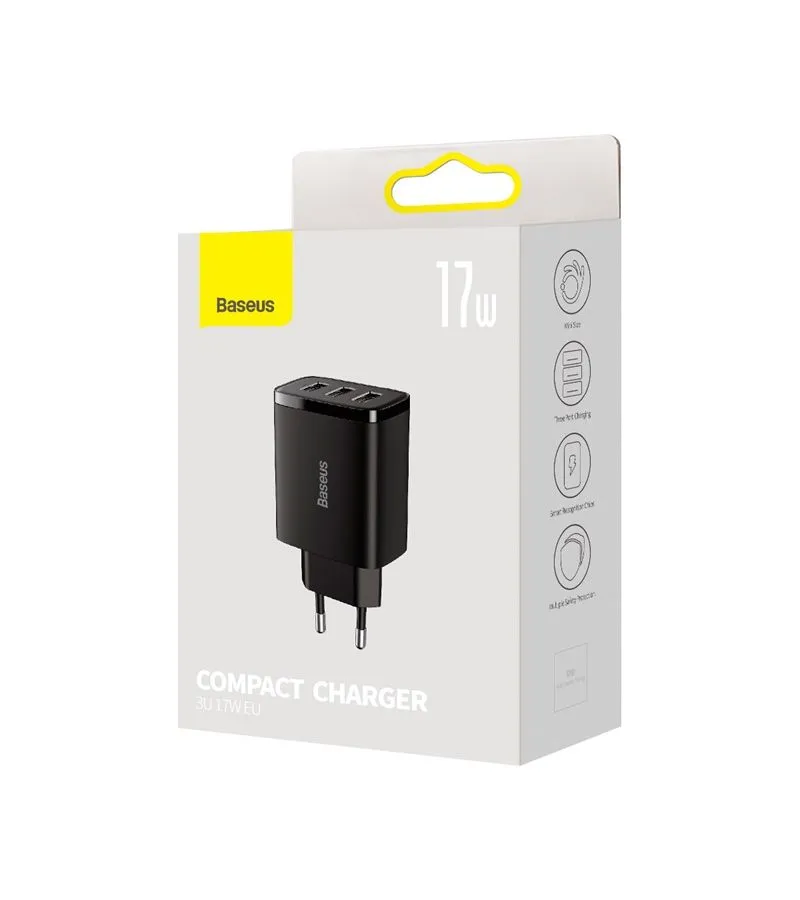 Сетевое зарядное устройство Baseus Compact 17W EU Black (CCXJ020101) - фото 15