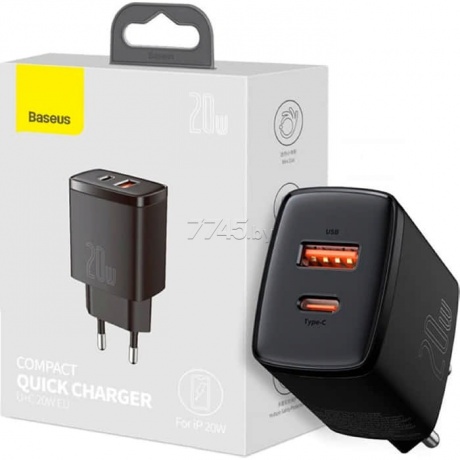 Сетевое зарядное устройство Baseus Compact 20W Black (CCXJ-B01) - фото 6