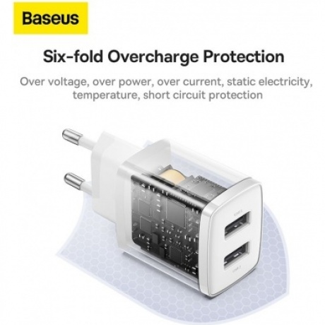 Сетевое зарядное устройство Baseus Compact Charger CCCP10UE White (CCXJ010202) - фото 13