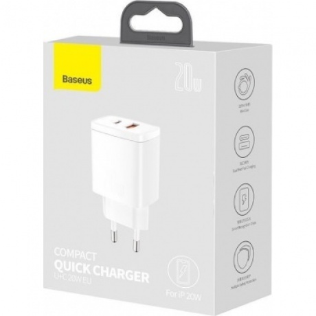 Сетевое зарядное устройство Baseus Compact White (CCXJ-B02) - фото 8