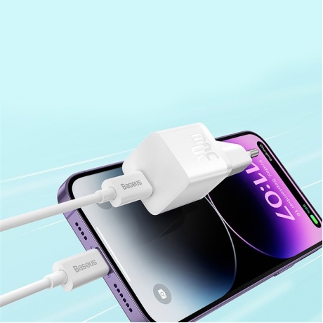 Сетевое зарядное устройство Baseus GaN5 30W White (CCGN070502) - фото 5
