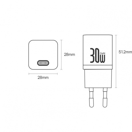 Сетевое зарядное устройство Baseus GaN5 30W White (CCGN070502) - фото 7