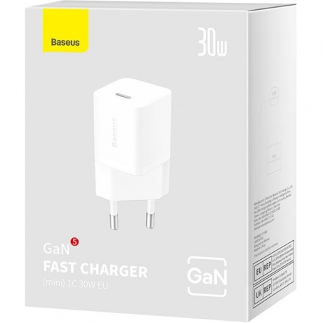 Сетевое зарядное устройство Baseus GaN5 30W White (CCGN070502) - фото 8