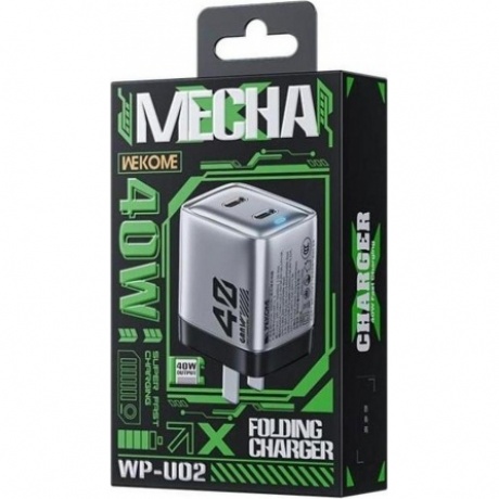 Зарядное устройство GaN 40W  (C+C ) Wekome WP-U02 - фото 2
