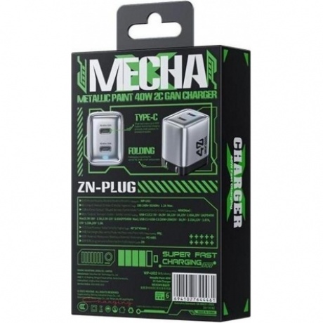 Зарядное устройство GaN 40W  (C+C ) Wekome WP-U02 - фото 3
