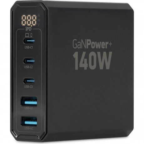 Настольное зар./устр. Digma Pro DPW10A 140W 5A (PD+QC) 3хUSB-C/2...